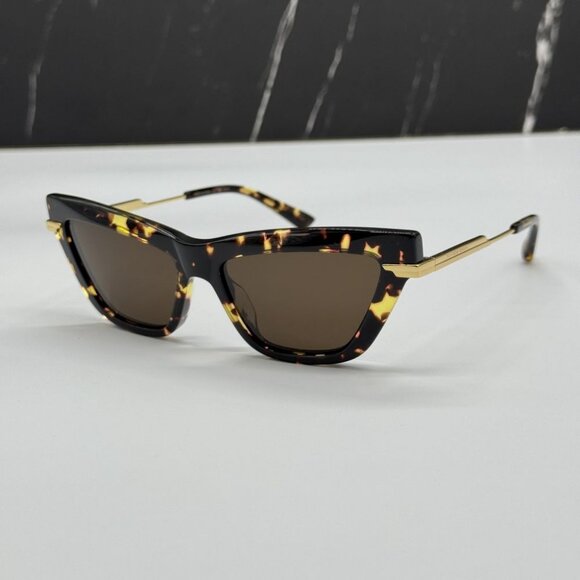 NEW BOTTEGA VENETA BV1241S 002 SUNGLASSES WOMEN HAVANA CAT EYEY EYEWEAR - Picture 5 of 13